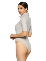 Боди-водолазка с короткими рукавами (Размер: XL) (Цвет: серый)