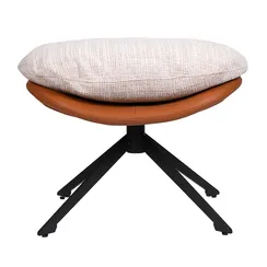 Оттоманка BLISS оранж/серый, экокожа, шенилл