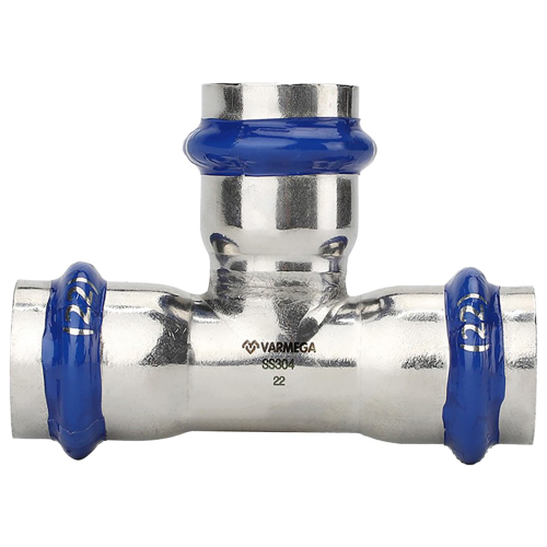 Тройник VARMEGA раструбный Inox Press 35x35x35