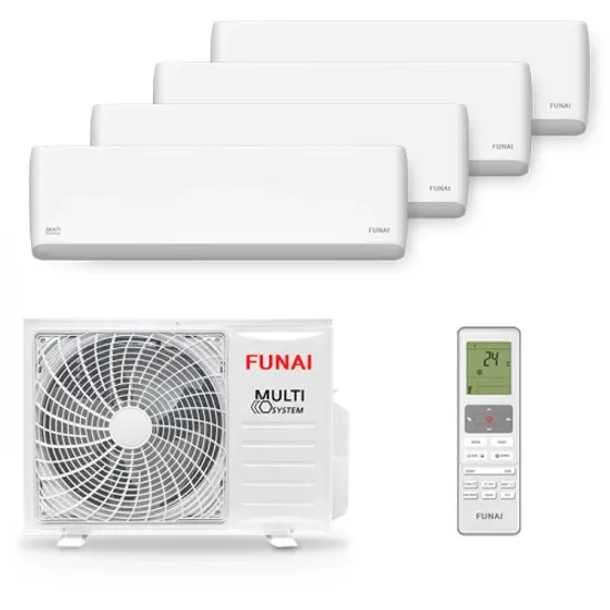 Мультисплит система на 4 комнаты Funai RAMI-SM25HP.D04/S x 4 / RAMI-4OR80HP.D05/U