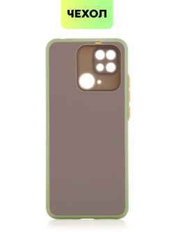 Чехол BROSCORP для Xiaomi Redmi 10C оптом (арт. XM-R10C-ST-TPU-GREEN-ORANGE)