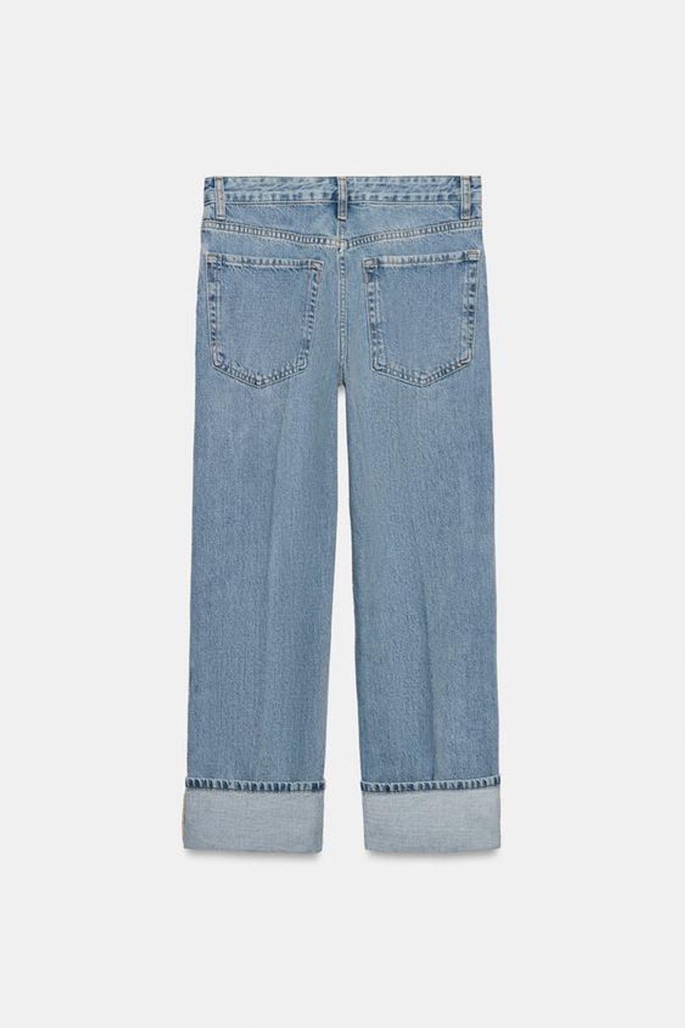 ZARA ДЖИНСЫ ПРЯМОГО КРОЯ С НИЗКОЙ ПОСАДКОЙ — ZW COLLECTION, СИНИЙ