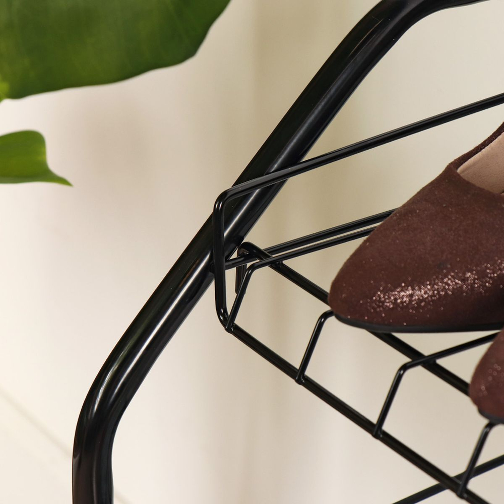 Полка для обуви, мет-л, 4 секц, 66х28х70 см, разборная, чер, Nika, ЭТ1/Ч