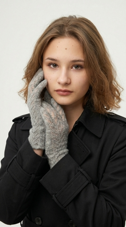 Перчатки ажурные ПЧ237-03 серый