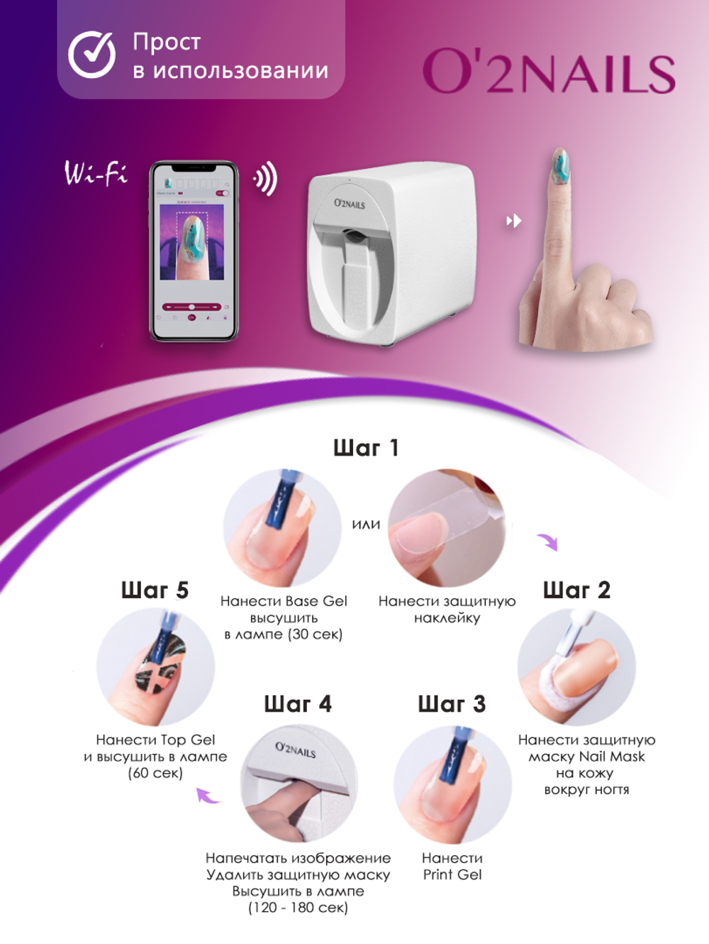 Принтер для ногтей O2Nails M1 White (белый) - купить по выгодной цене |  Принтеры для ногтей O2Nails - эксклюзивный дистрибьютор по России и СНГ,  бесплатная доставка