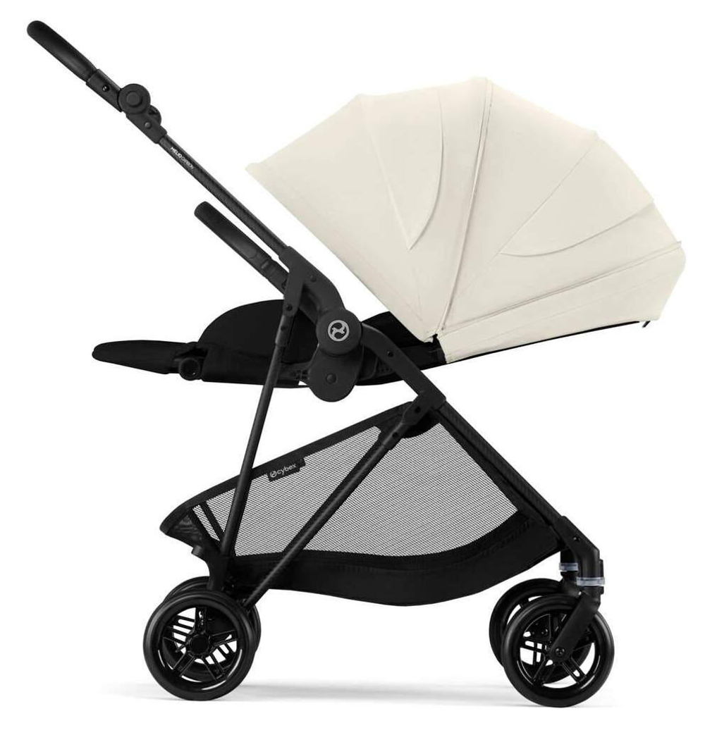 Прогулочная коляска Cybex Melio Carbon New Canvas White с дождевиком