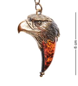 AM-2855 Брелок «Коготь Сокола» (латунь, янтарь)