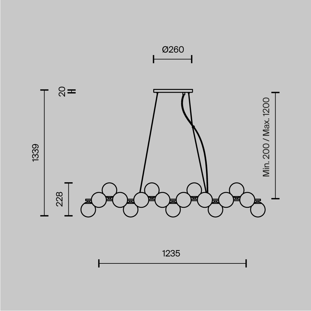 Подвесной светильник Maytoni Dallas MOD547PL-25BS
