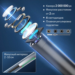 Видеоэндоскоп USB, 2Мп, 1920x1080, 1м, 7.9 мм зонд iCartool IC-V801