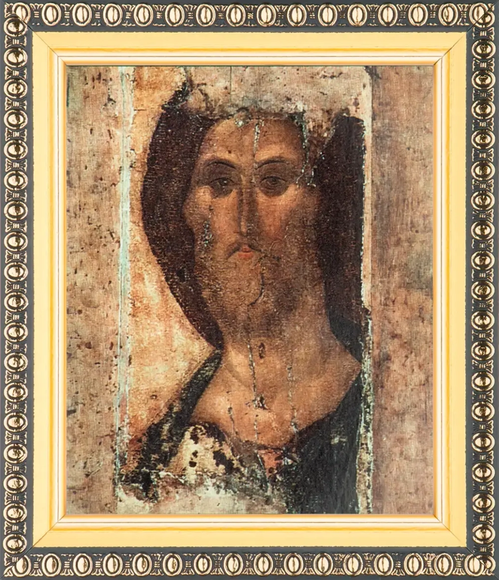 Икона "Спас оплечный" (стар. образ) 10х12 в раме 13х15