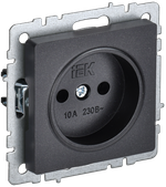 BRITE Розетка 1-местная без заземления без защитных шторок 10А РС10-1-0-БрЧ черный IEK