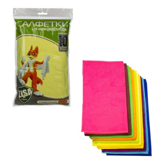 Салфетка микрофибра "Li-Sa" (10шт) 25х25см 44430
