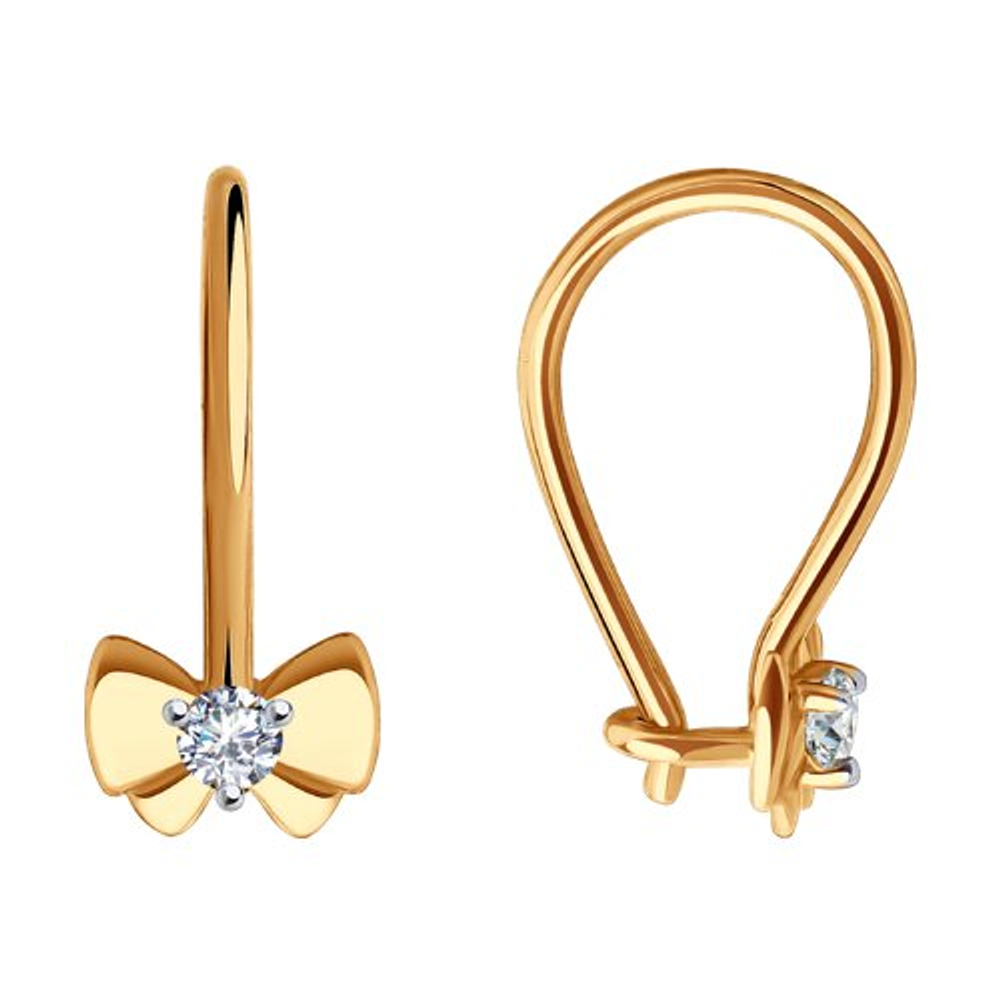 Серьги из золота с фианитами