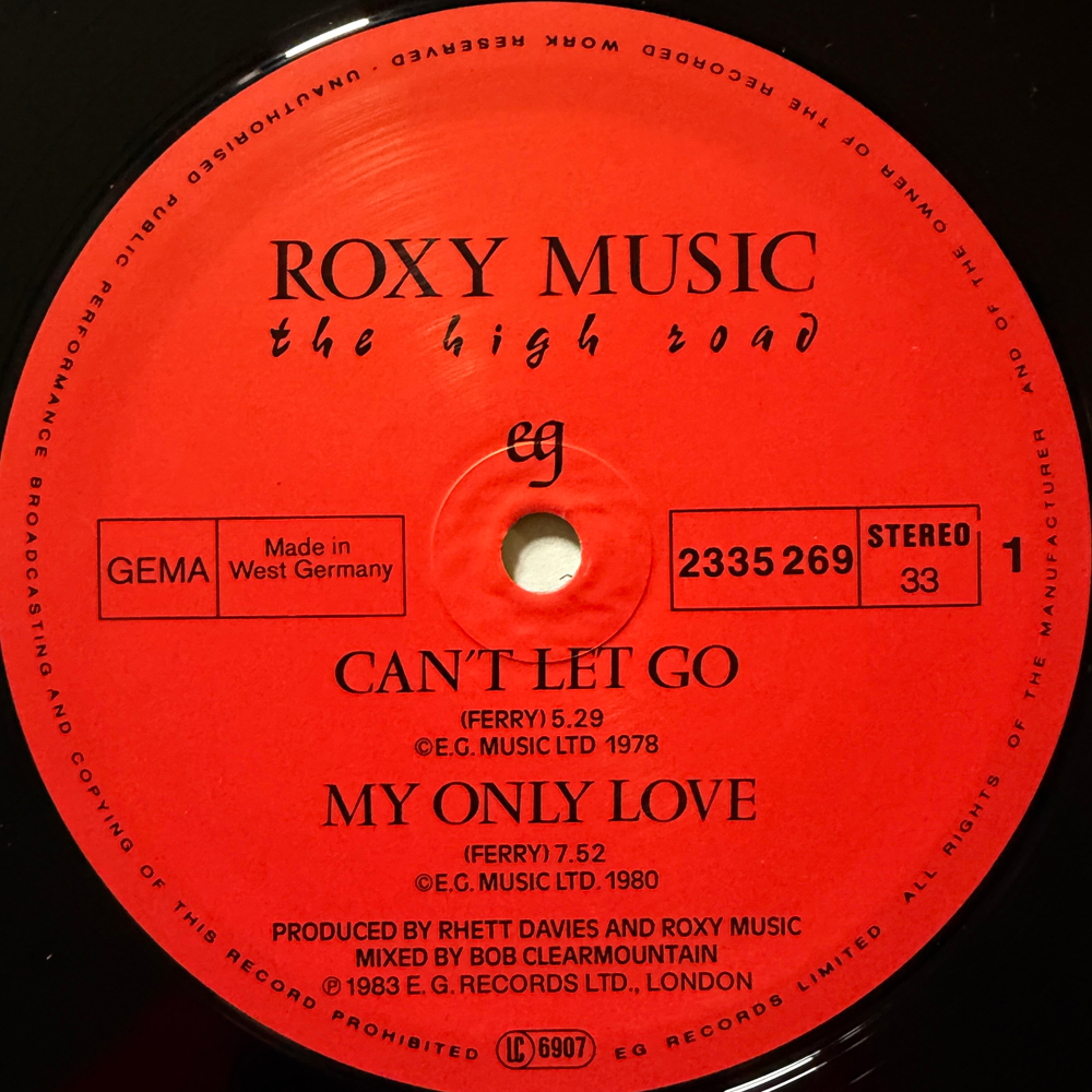 Roxy Music - The High Road (Германия 1983г.)