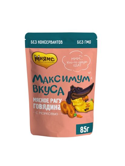 Мнямс влажный корм для собак мясное рагу с морковью
