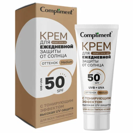 Крем для ежедневной защиты от солнца Compliment оттенок Medium С тонирующим эффектом 50 мл