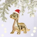 Ёлочная игрушка «Весёлый динозавр» 4*13*11.5 см, Шампань