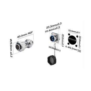 Водонепроницаемый разъем CNLINKO YZ20 2Pin 20A Male+Female IP65
