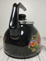 Чайник 3л сфер со свист Жостово черн(4шт)4с209/я