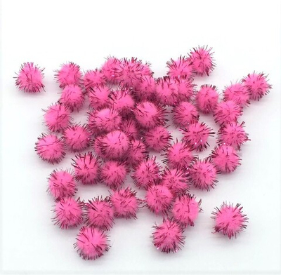 Помпоны для творчества глиттерные, ш. 1,5 см