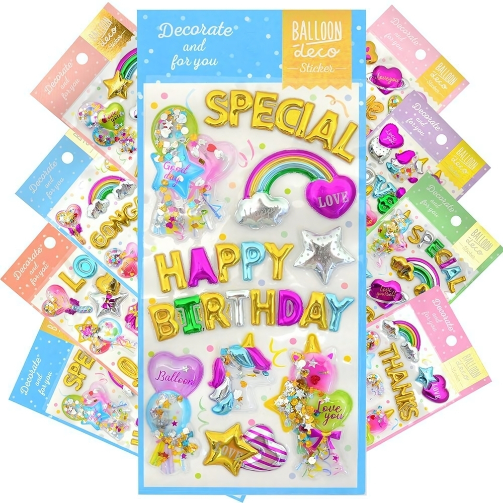 Наклейки "Ассорти" объёмные, со звёздочками, пластик 9660 (J.Otten)