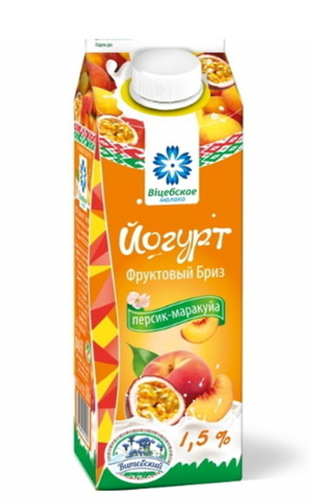 Йогурт "Фруктовый бриз" 500г. Персик-Маракуйя Витебск
