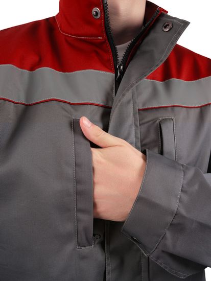 Куртка "Байкит" т.серый/красный
