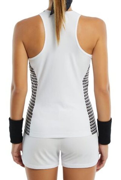 Женский топ теннисный Hydrogen Pipe All Over Tech Tank Top - white/black