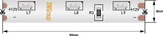 Светодиодная влагозащищенная лента SWG 4,8W/m 60LED/m 315SMD холодный белый 5M 002203