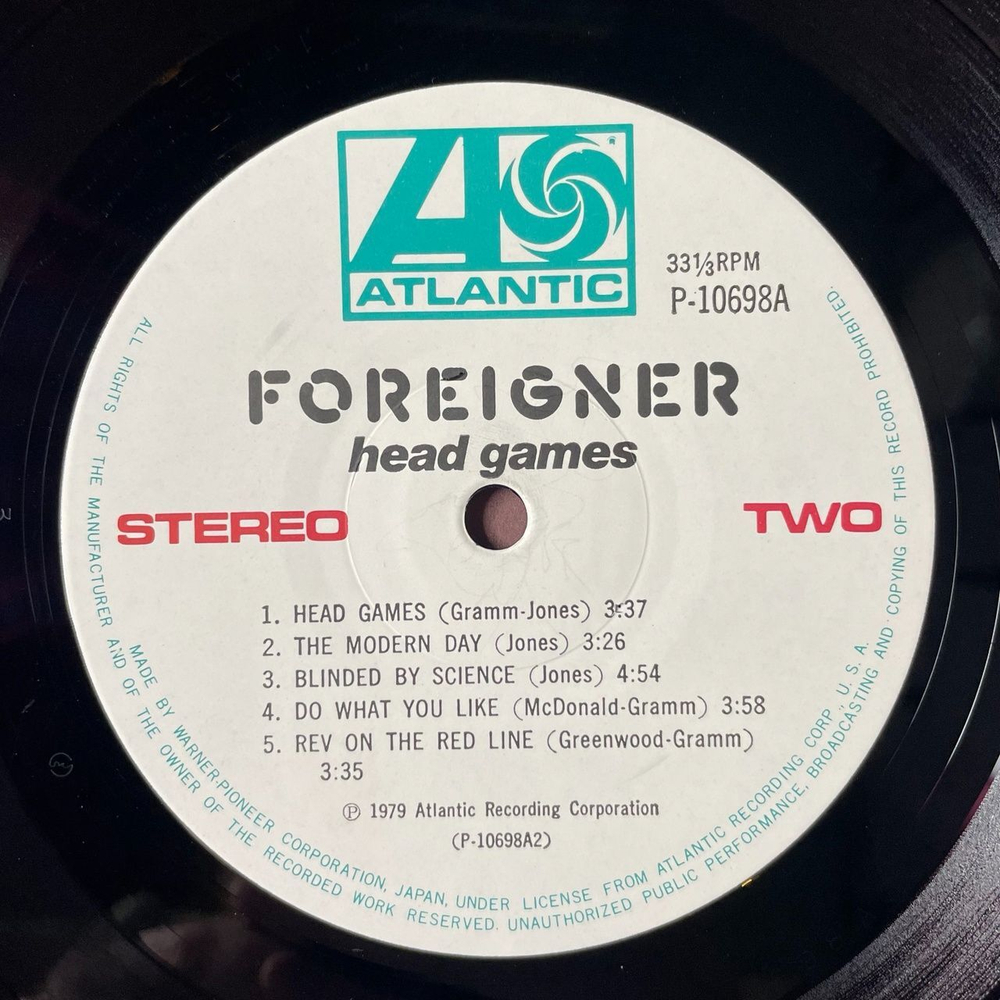 Винтажная виниловая пластинка LP Foreigner Head Games (Japan 1979) (No Obi) The Modern Day