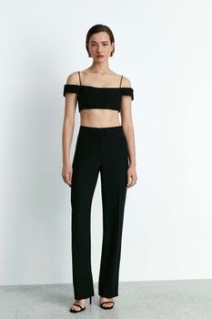 Брюки прямого кроя из крепа