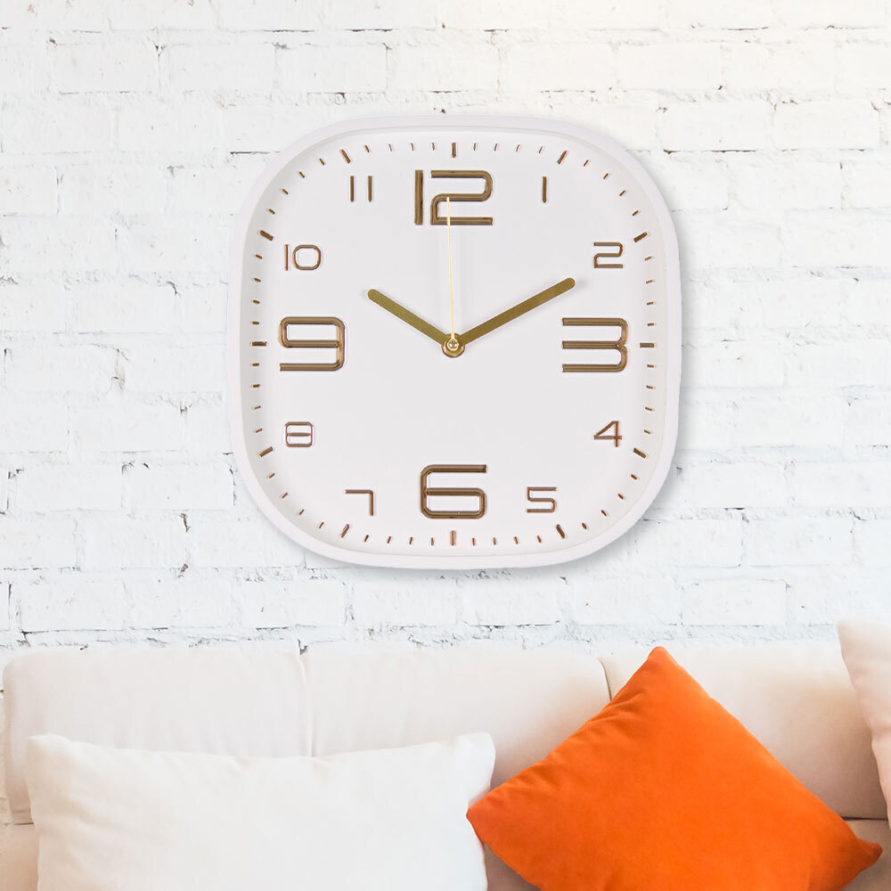 Часы настенные квадратные 25*25см "Классика", корпус белый/золото