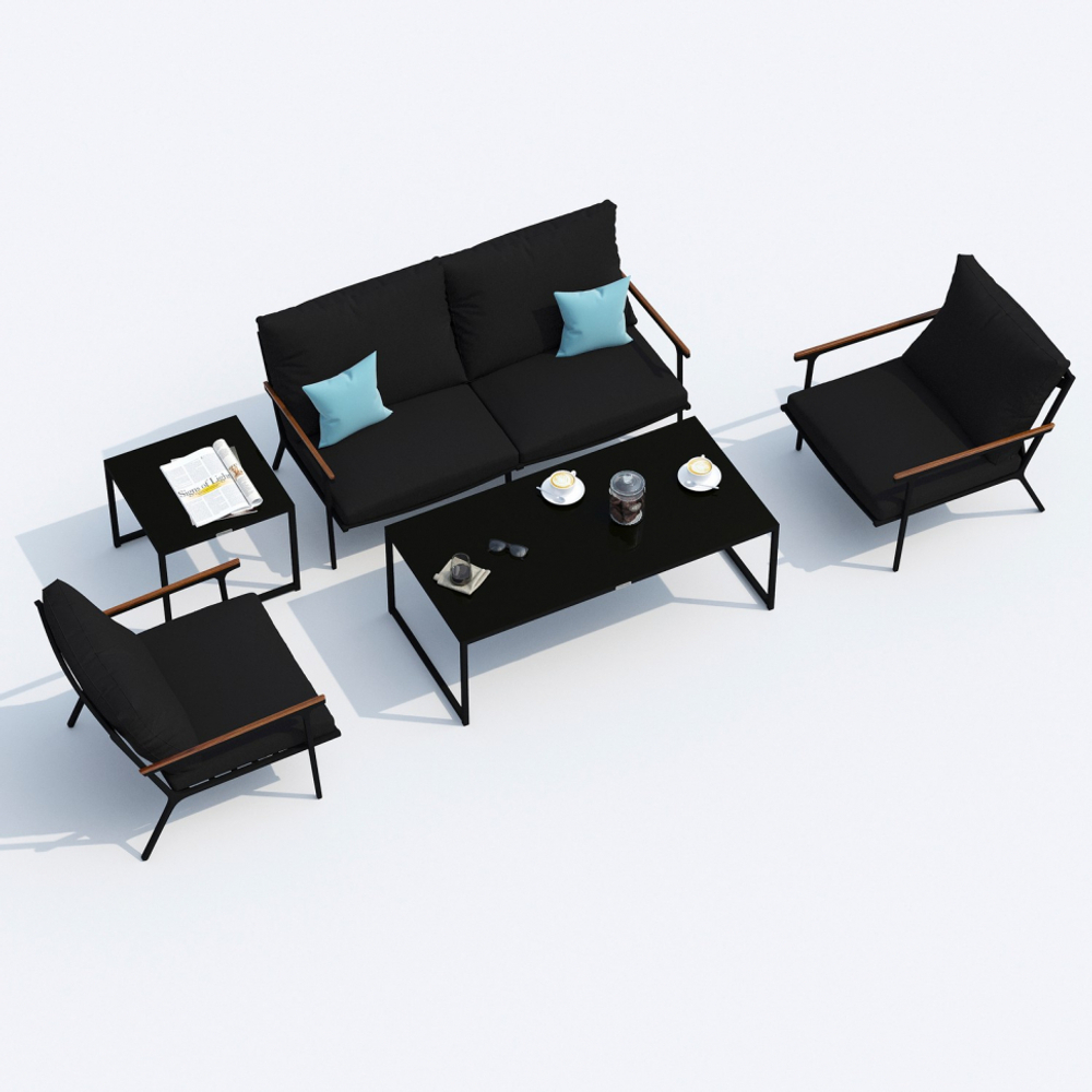 Диван двухместный Ideal Patio ФЕСТА черный