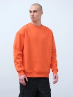 Свитшот оверсайз, с начесом (оранжевый)