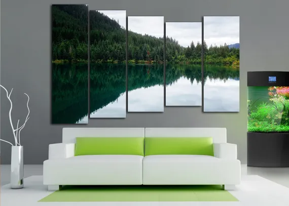 Модульная картина "Зеркало леса"