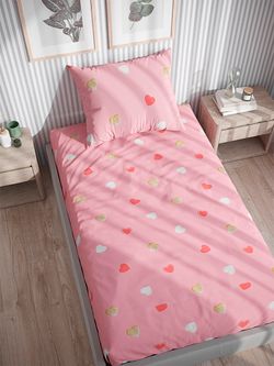 Простынь на резинке  поплин Сказка "Love too" 180x200 см