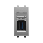 USB 3.0 розетка модульная, тип А-А, "Avanti", "Закаленная сталь", 1модуль