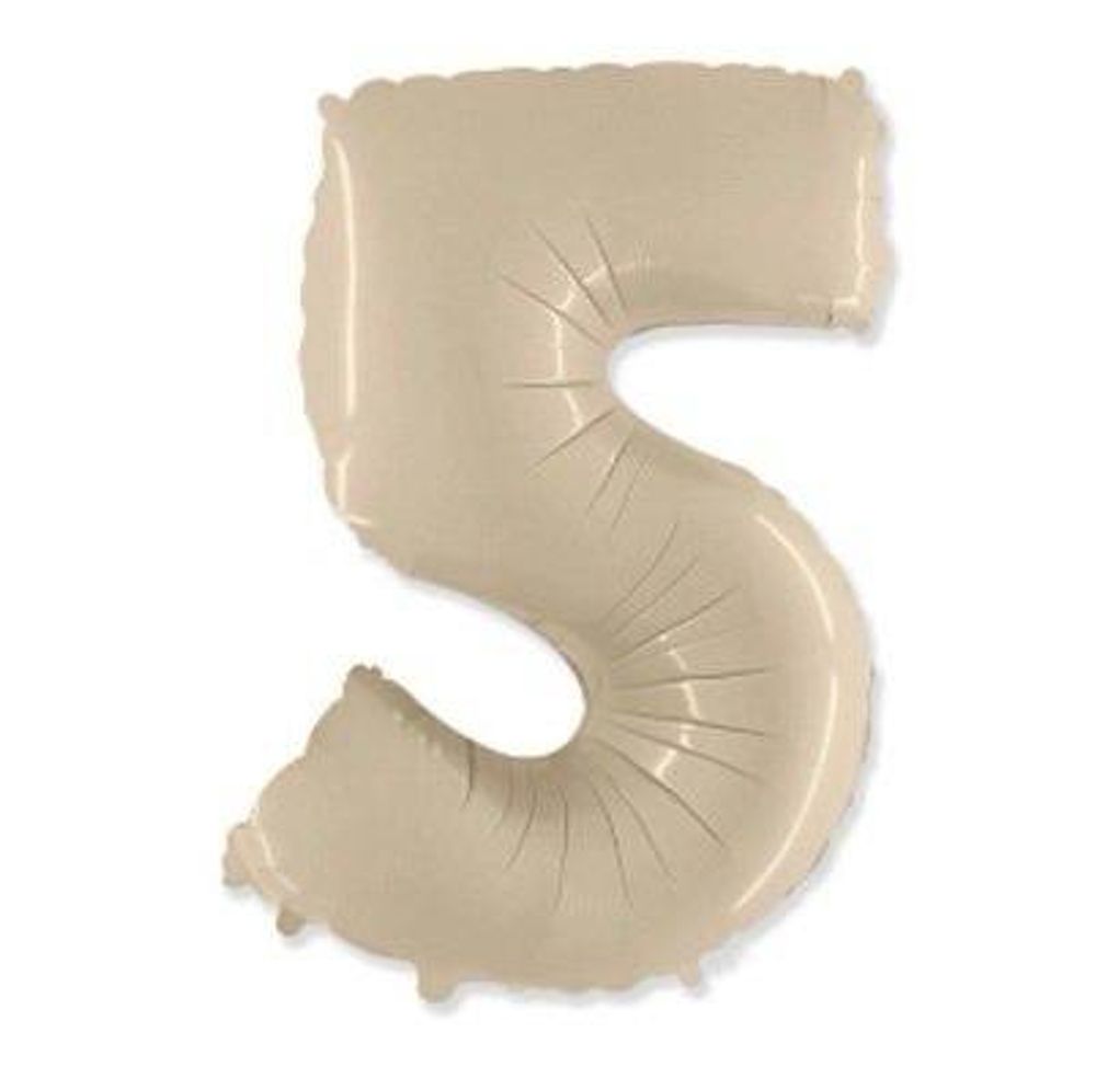 Цифра "5" Кремовая