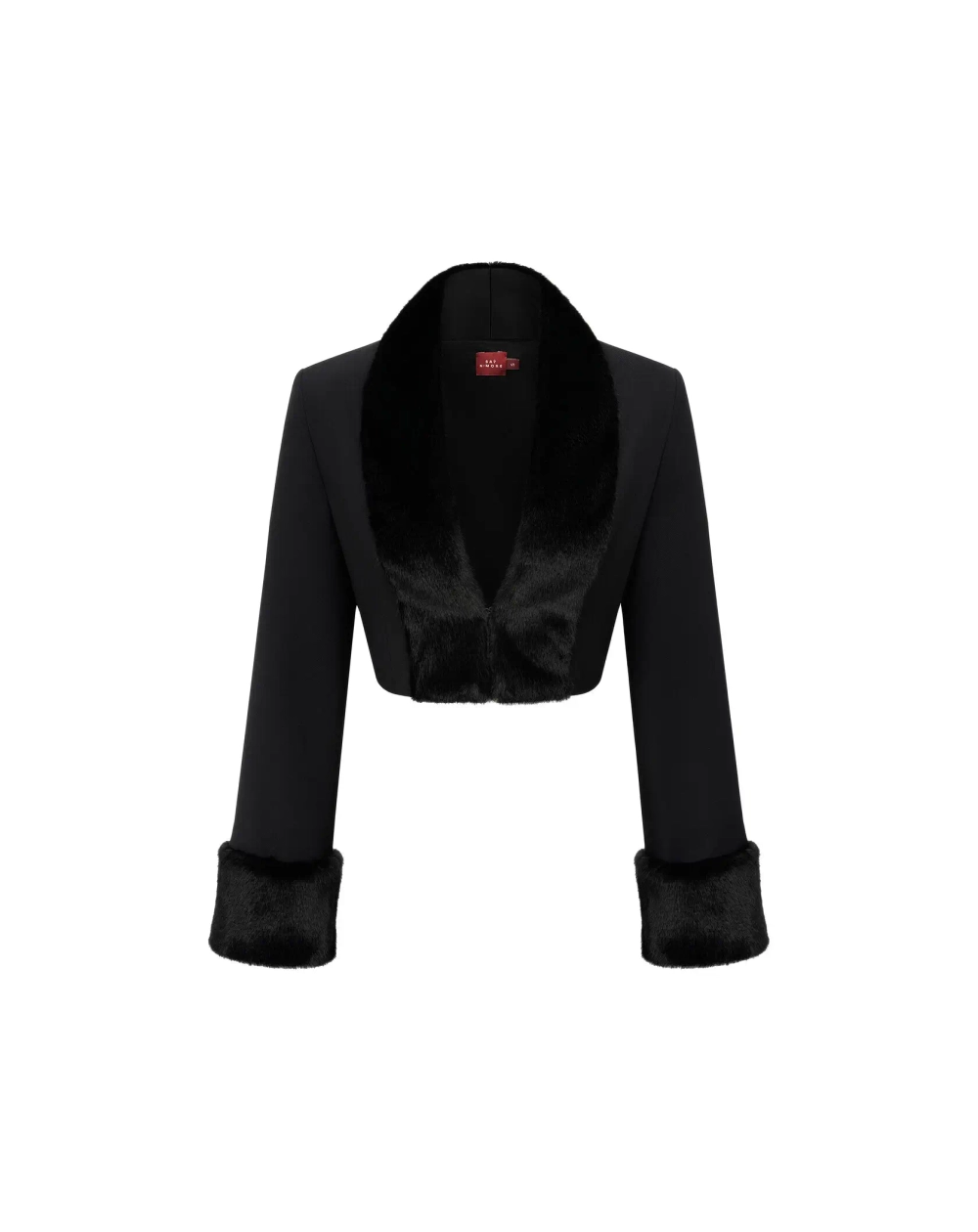 Пиджак с мехом черный, Черный