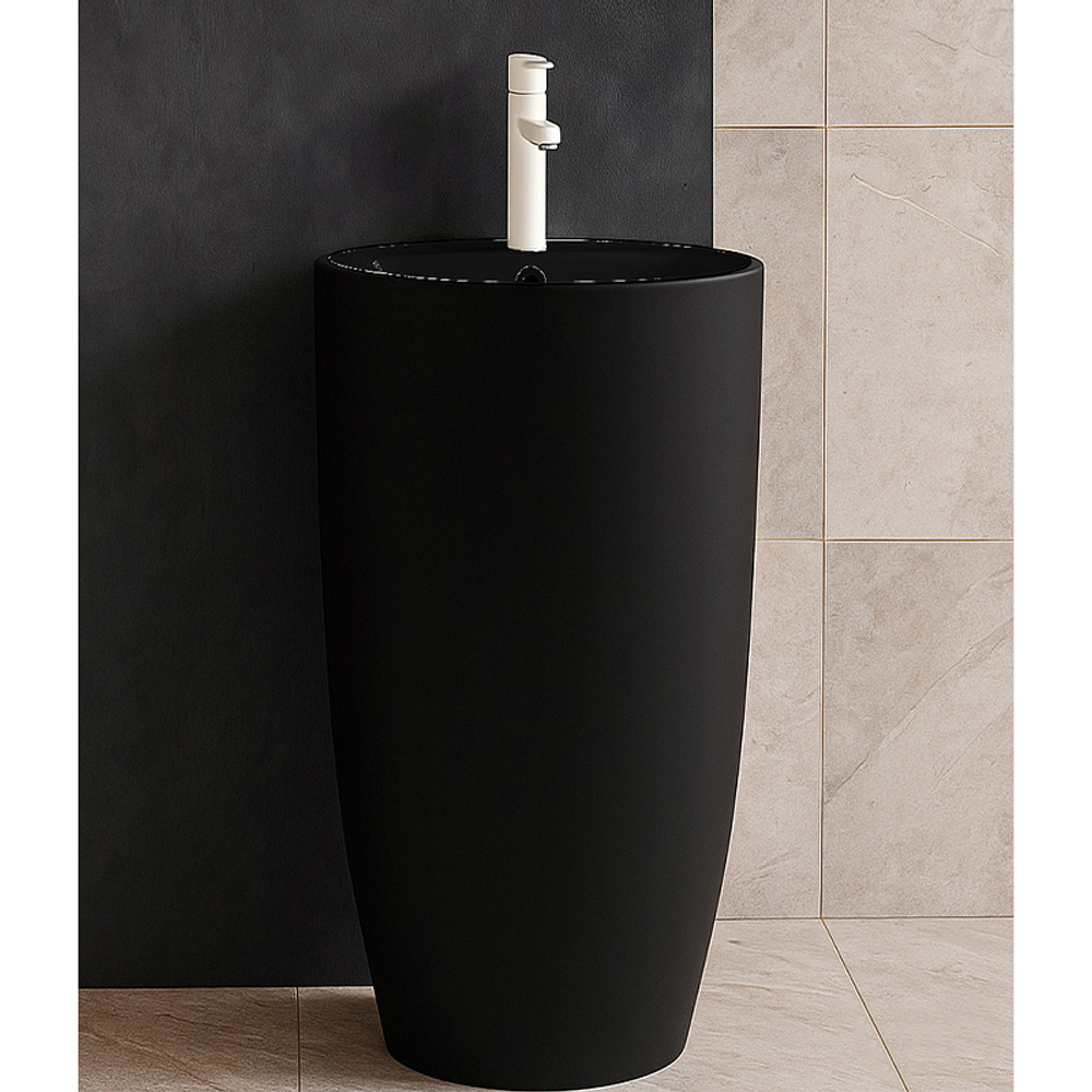 Раковина напольная Azario Tea 450х450х845 отдельностоящая, черный (AZ-M30149MB)