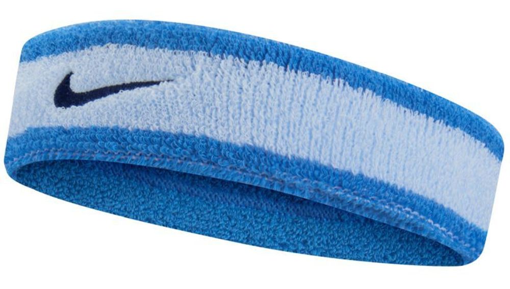 Повязка на голову теннисная Nike Swoosh Headband - lt photo blue/celestine blue