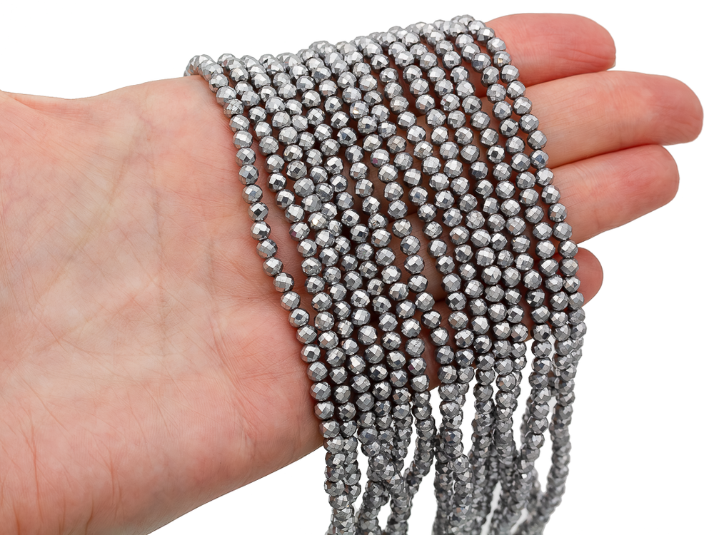 Нить бусин из гематита 3,7мм, огранка