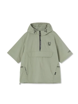 Анорак с капюшоном и короткими рукавами из нейлона