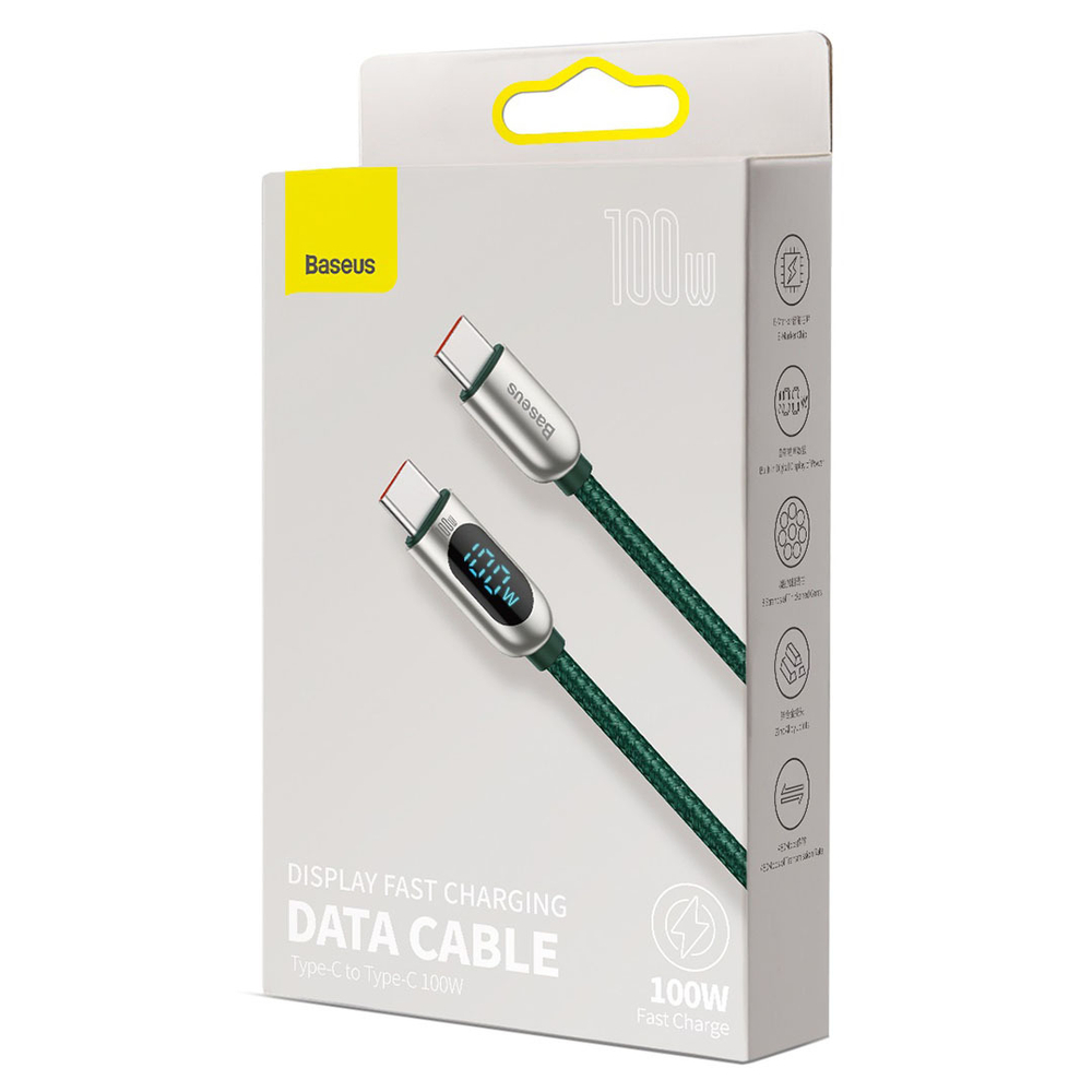 Type-C Кабель Baseus Display Fast Charging Data Cable Type-C to Type-C 100W 1m - Green