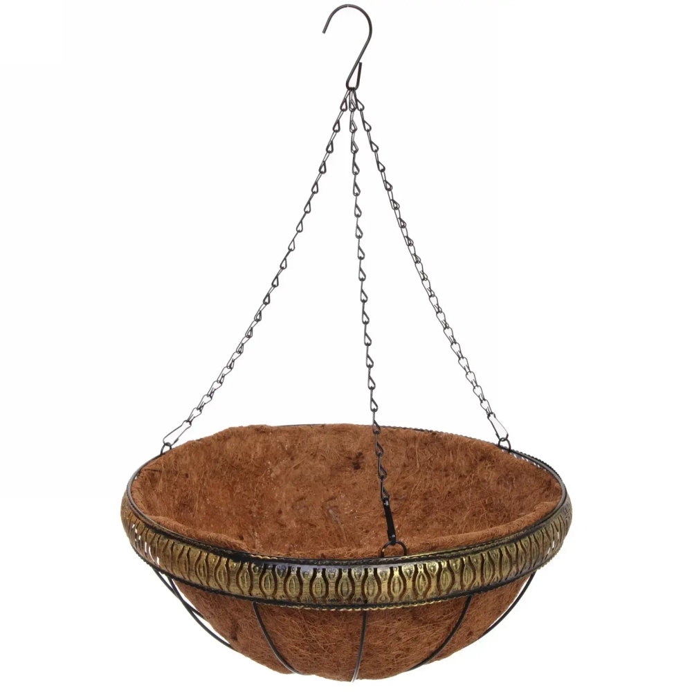 Кашпо для цветов «Коковита» с кокосовым волокном, подвесное d=40см P128 ДоброСад