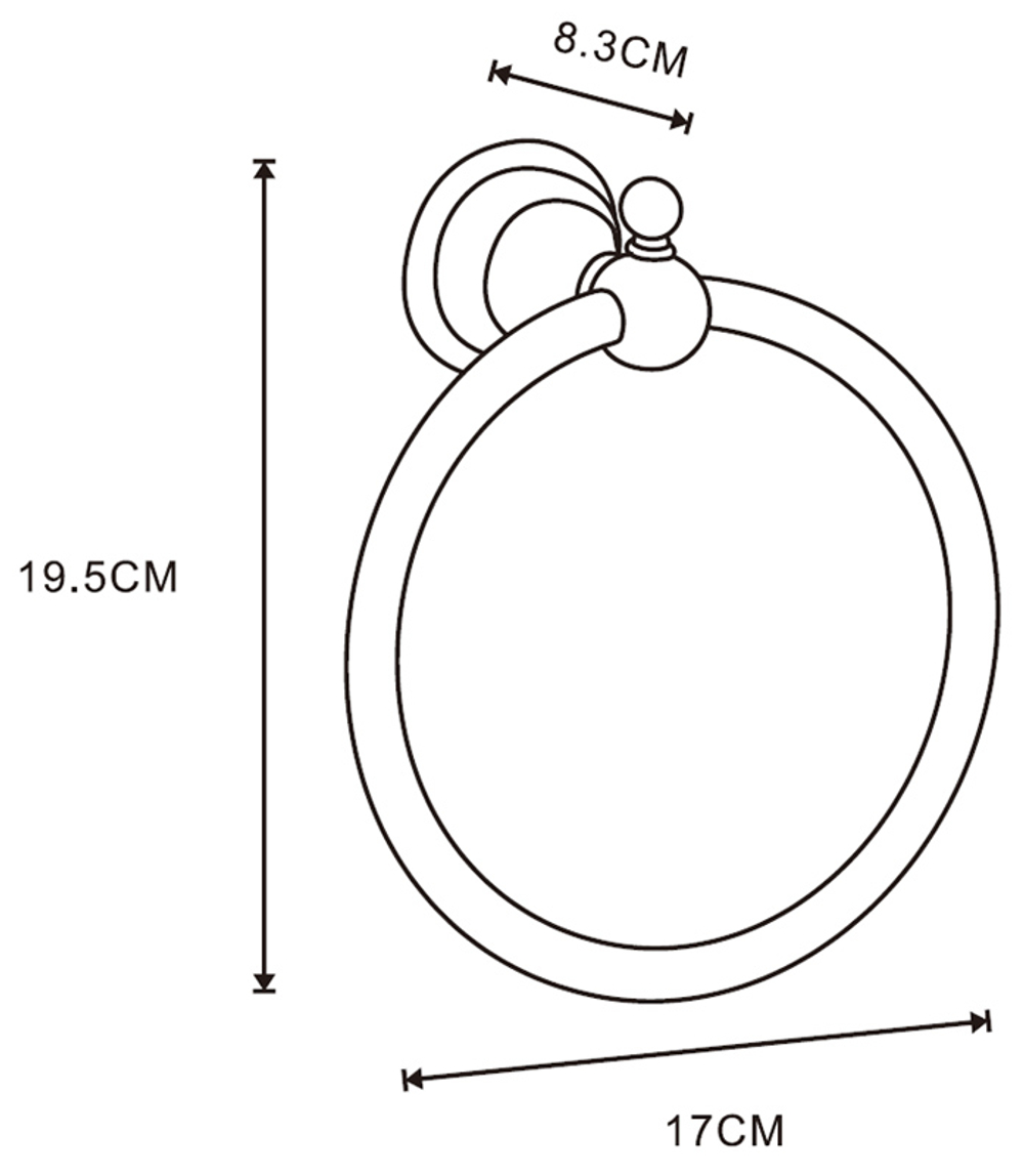 Полотенцедержатель Azario ELVIA кольцо, бронза (AZ-91111Q)