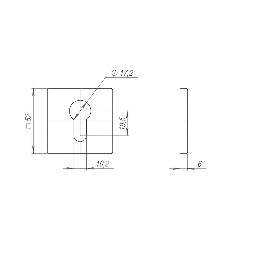 Накладка под цилиндр ET.K.ARC.Q52 (ET ARC) SN-3 мат.никель