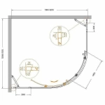 Душевой уголок Cezares Molveno 110x120 RH-11-120/110-C-GM-IV стекло прозрачное/профиль матовая оружейная сталь