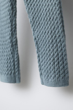 ZARA ЛЕГИНСЫ КРУПНОЙ ВЯЗКИ, ВЫЦВЕТШИЙ СИНИЙ