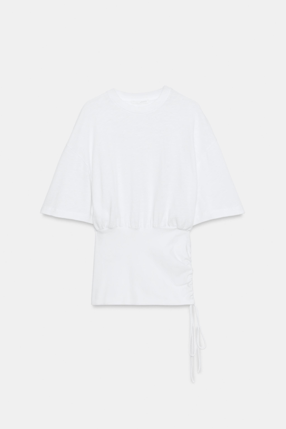 ZARA ТОП ИЗ ФЛАМЕ С ПОЯСОМ, БЕЛЫЙ